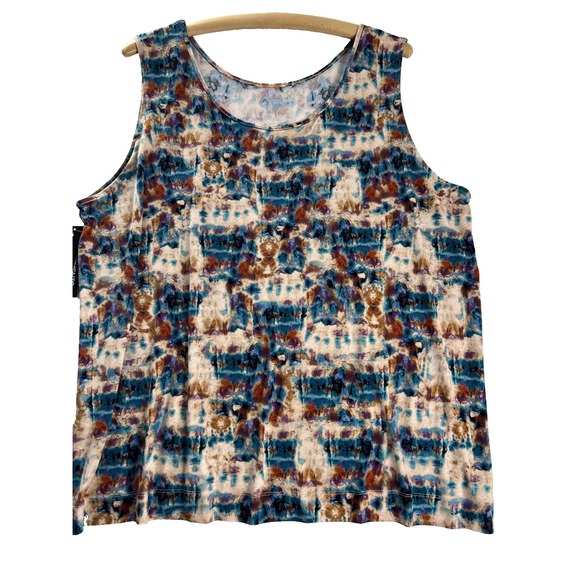 Investments Tops - Investments Women Tank Soft Separates Blouse Plus Size 2X Abstract Multicolor G2